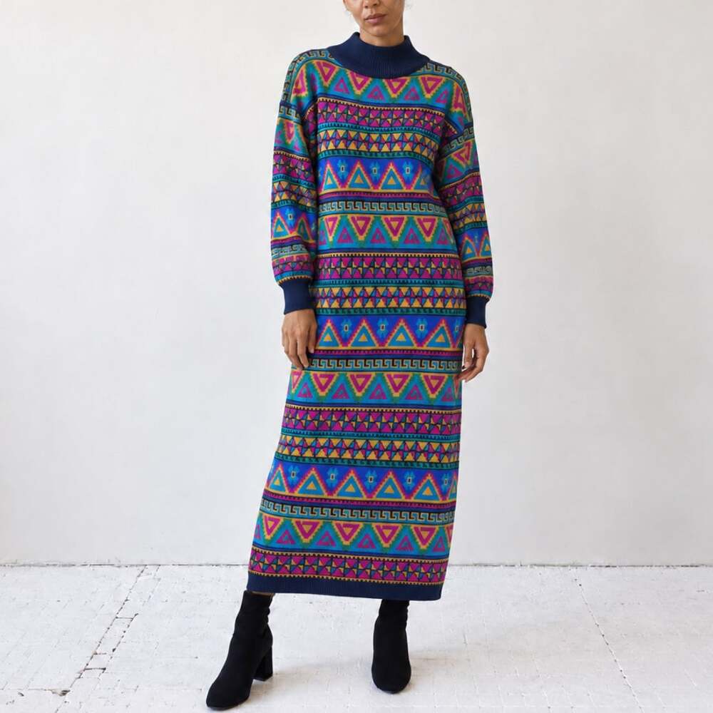 Monsoon Vintage 80s Retro Sweater Dress